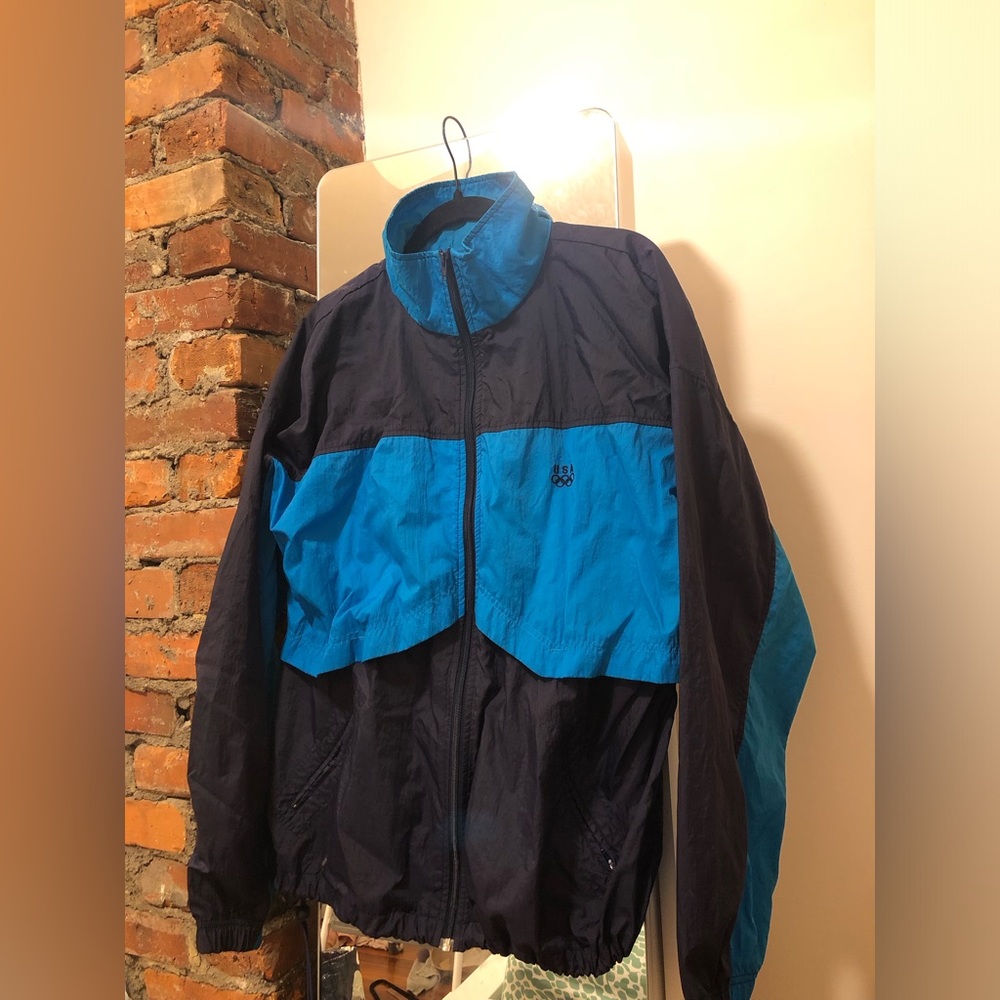 Olympics Blue and Black Windbreaker Jacket
